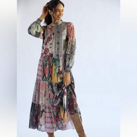 Anthropologie Dresses & Skirts - Anthropologie Floral Patchwork Maxi Dress